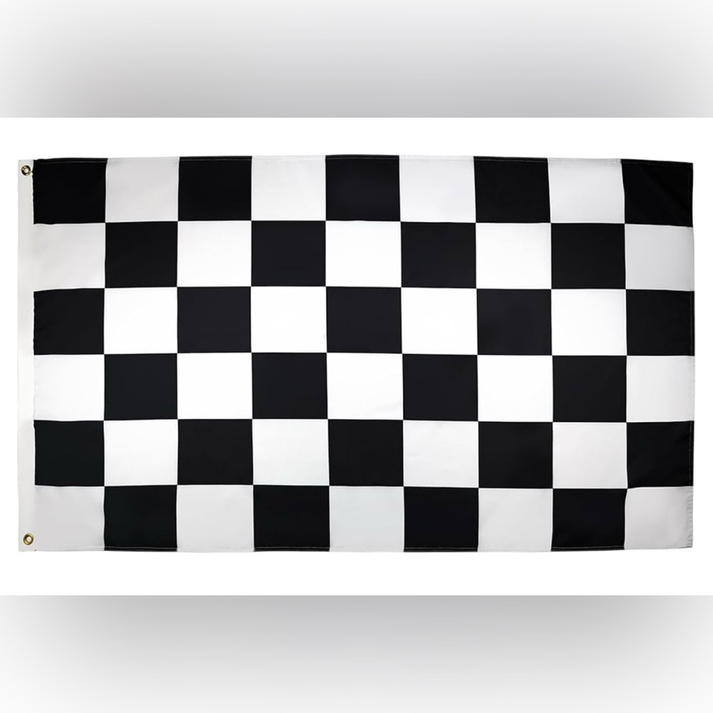 Checkered Black And White Flag - 2x3 Ft Two Metal Grommets Fade Resistant New